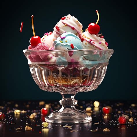 Premium Photo Ice Cream In Glass Bowl