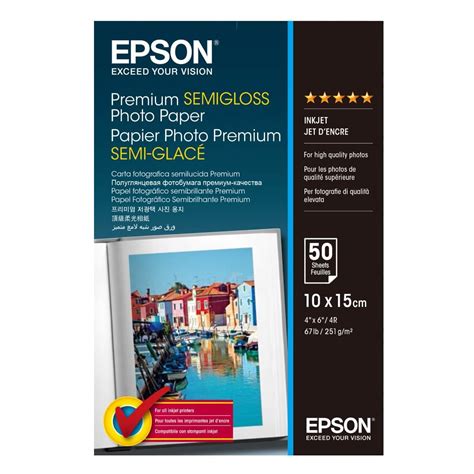 EPSON Premium Semigloss Photo Paper 100 x 150 mm 251 g m² 50 Blatt