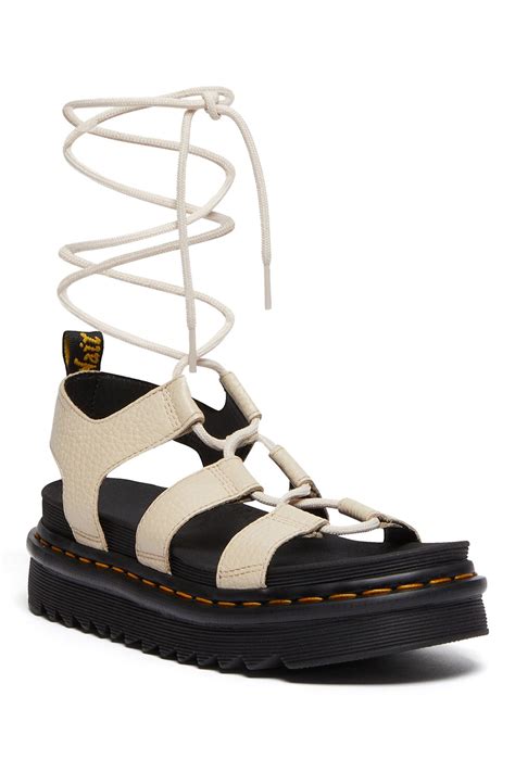 Dr. Martens, Кожени сандали Nartilla с равна платформа, Бежов, 39 - eMAG.bg
