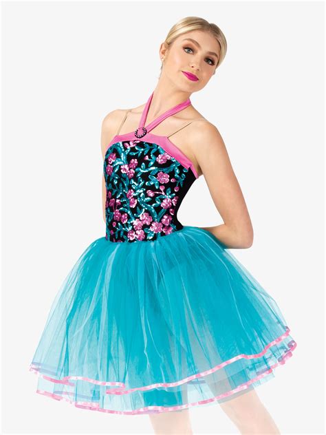 Performance Floral Sequin Halter Tutu Dress Dresses Elisse By