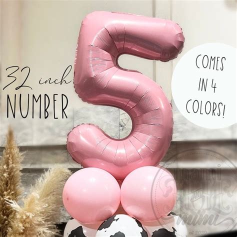 Pink Balloon Numbers Etsy