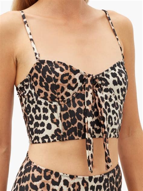 Buy GANNI Print Bustier Bikini Top Leopard At 60 Off Editorialist