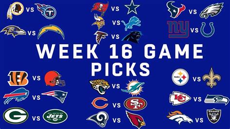 Week 16 Nfl Schedule Printable