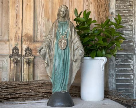 Blessed Virgin Mary Cement Statue Etsy