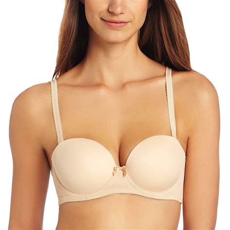 Freya NUDE Deco Underwire Strapless Molded Bra US 32J Bras Bra Sets