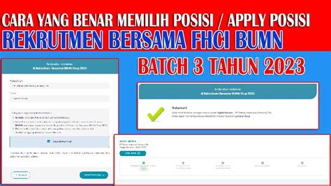 Cara Yang Benar Pilih Posisi Atau Apply Posisi Rekrutmen Bersama Fhci