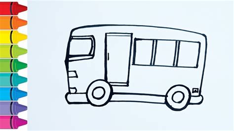 How To Draw A Bus Step By Step Bus Drawing Easy YouTube