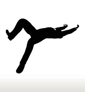 Silhouette Of Businessman Falling Black Slipping Sketch Vector Black