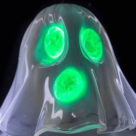 Hand Blown Glass Ghost Decor With Glow In The Dark Blacklight Etsy