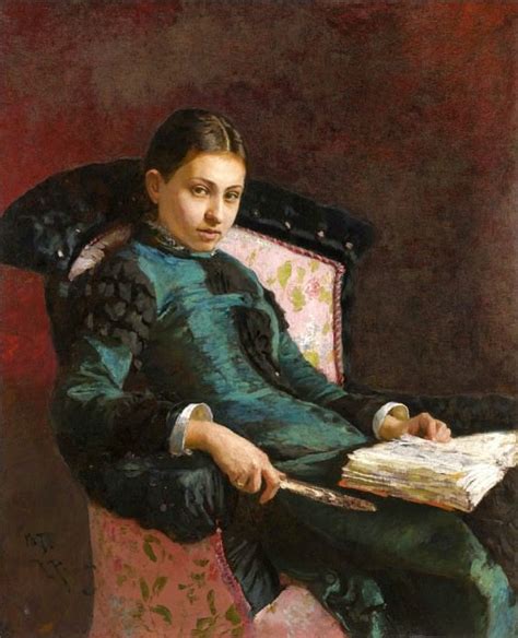 Portrait Of Artists Wife Vera Repina Ilya Repin