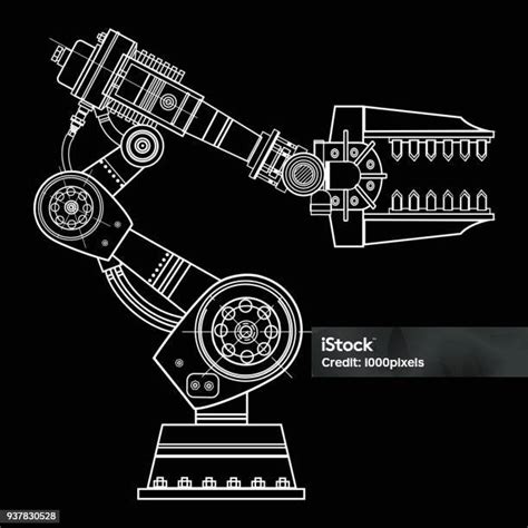 격리 된 배경에 산업용 로봇 손 벡터 이미지 로봇에 대한 스톡 벡터 아트 및 기타 이미지 로봇 인공지능 청사진 Istock