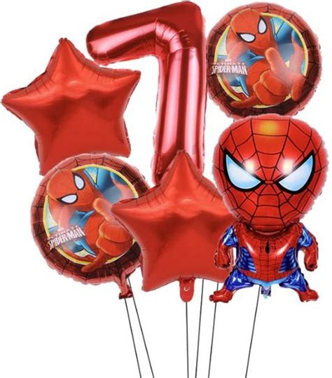 Spider Man Folie Ballon Ballonnen Set Van 6 Verjaardag Thema