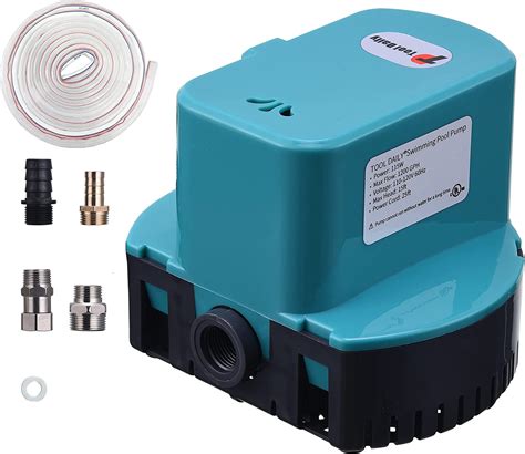 Pool Cover Pump, Submersible Pool Cover Pump 1200 GPH, above Ground ...