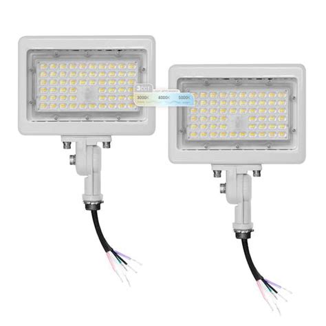 NuWatt 50 Watt 2250 Lumens White Outdoor Integrated LED Flood Light 1 2