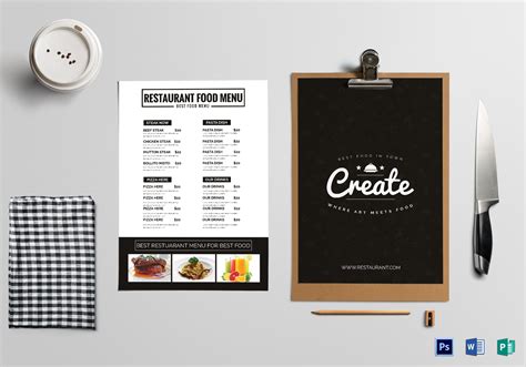 Restaurant Menu Classic Design Template In Psd Publisher Word