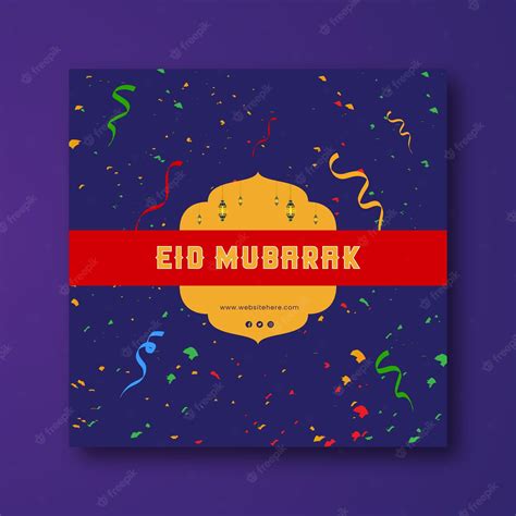 Premium Vector | Eid celebration greeting card illustration