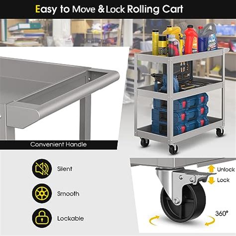 Ironmax Tier Utility Service Cart Lbs Heavy Duty Metal Trolley