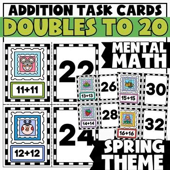 Mental Math Task Cards Doubles For 2nd Grade By Serendipity Math Shop