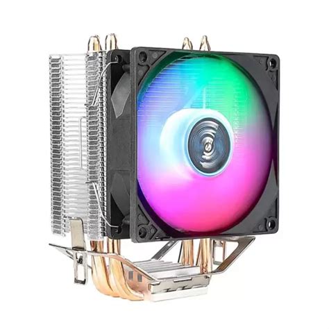 Rgb Cpu Cooler 4 Heat Pipe 9cm Cooling Fan Hydraulic Bearings Mute For Intel Amd Eur 5520