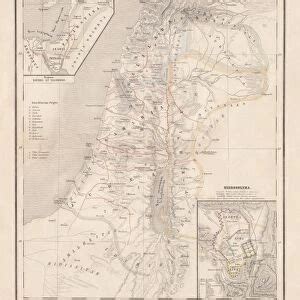 Antique Map Of Palestine Late Th Century Available As Framed