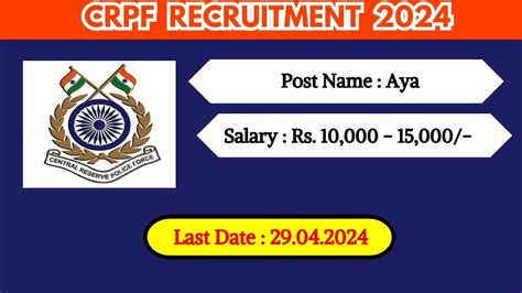 Crpf Recruitment 2024 New Notification Out Check Post Vacancies