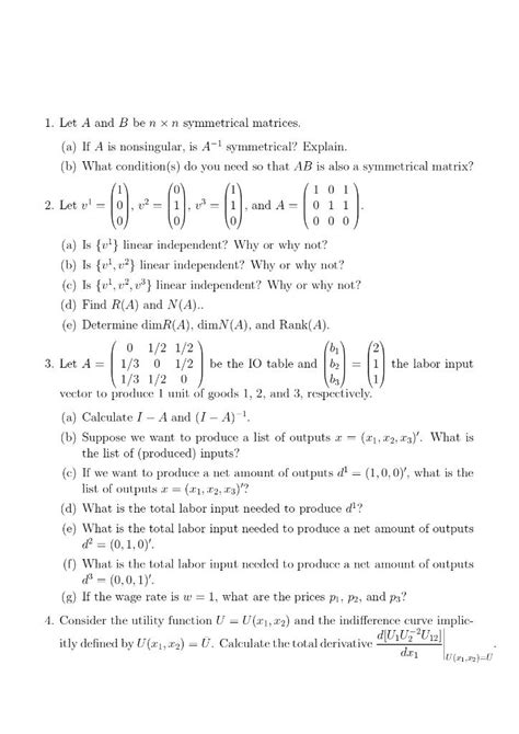 Solved 1 Let A And B Ben Xn Symmetrical Matrices A If A