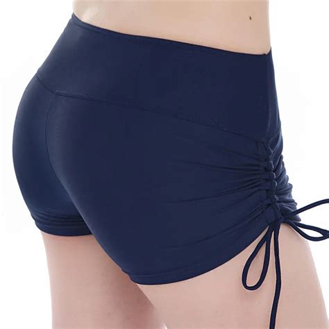 Women Yoga Shorts Quick Dry Breathable Sports Running Fitness Drawstring Beach Shorts Swimming