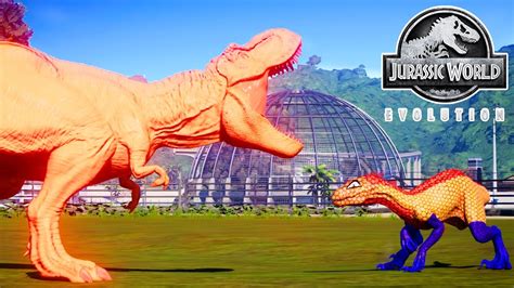 Spiderman Indoraptor Vs T Rex Color Pack Dinosaurs Vs Giganotosaurus Jurassic World Evolution