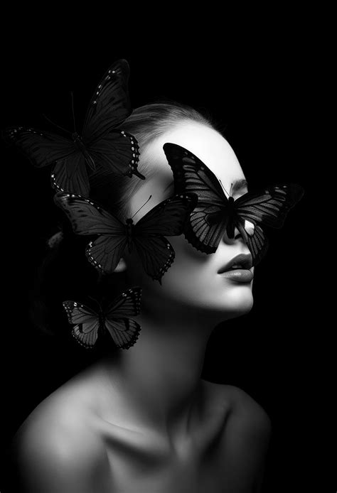 Butterflies As A Mask Fine Art Concept Portrait Photography In