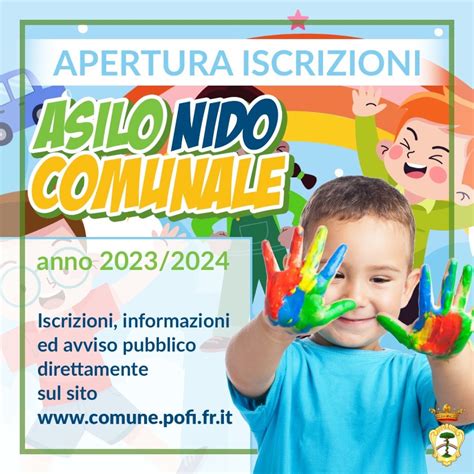 Iscrizioni All Asilo Nido Comunale Anno Educativo Pofi