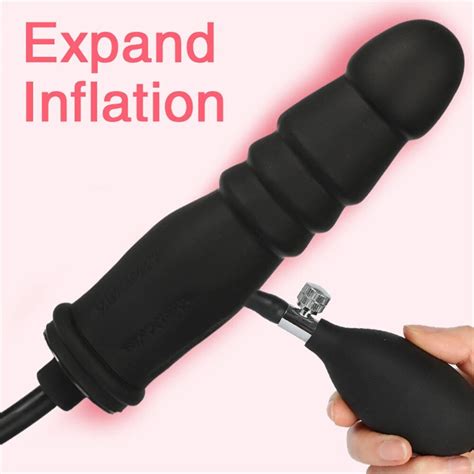 Inflatable Anal Dildo Plug Expandable Butt Plug With Pump Adult