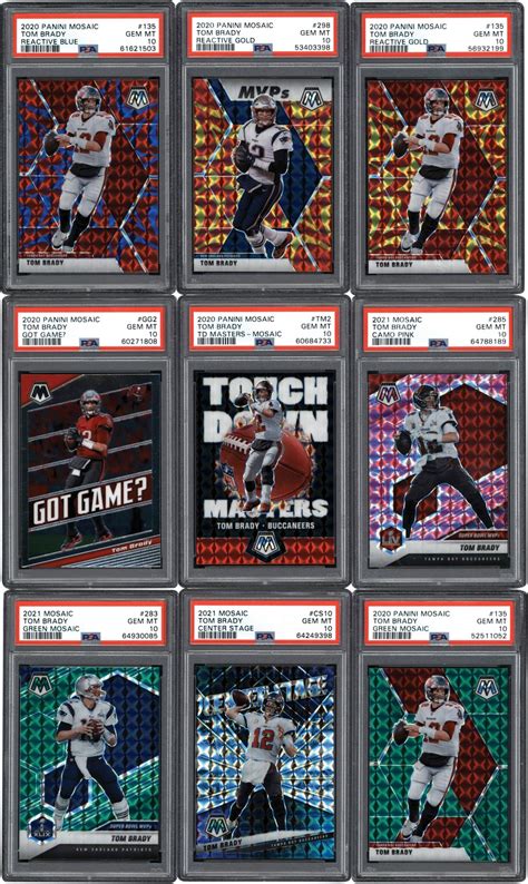 Panini Mosaic Tom Brady Psa Gem Mint Collection With Color