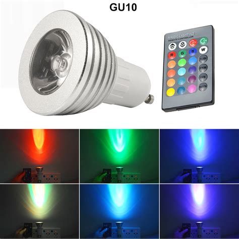 Gu10 3w 16 Color Led Rgb Magic Spot Light Bulb Lamp Wireless Remote