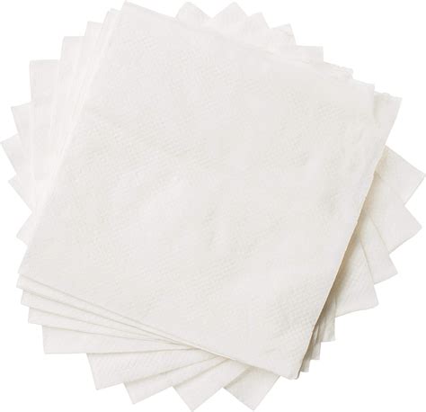 Crystalware 500 Pack White Beverage Paper Napkins 1 Ply