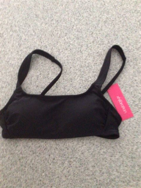 Juniors Bralette Bikini Top Only Padded Xhilaration Black XS 00