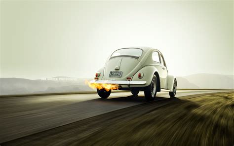 Volkswagen Beetle Rear Fire Classic Socal Tuning Wallpapers Hd