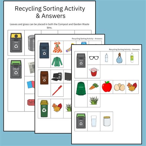 Recycling Activity-recycling Game, Earth Day Activity,waste Sorting ...