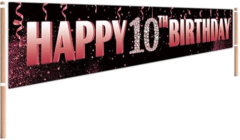 Large Happy 10th Birthday Yard Sign Banner 10 Years Old Birthday Sign Boy Girl 10th Birthday