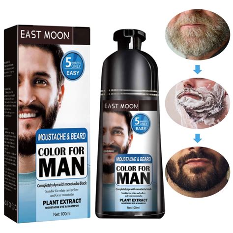 Mieauty Beard Hair Color Shampoo For Men Natural Permanent Beard Dye Shampoo Colors Hair In