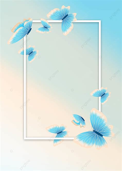 Blue Butterfly Border Designs