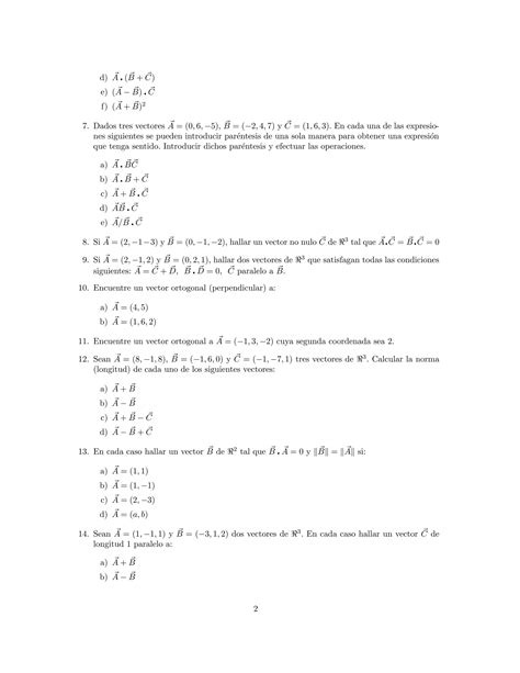 Taller Algebra Lineal Vectores Pdf Descarga Gratuita