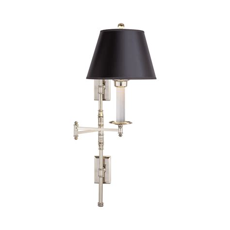 Dorchester Swing Arm Wall Lightpolished Nickel Black Paper Shade