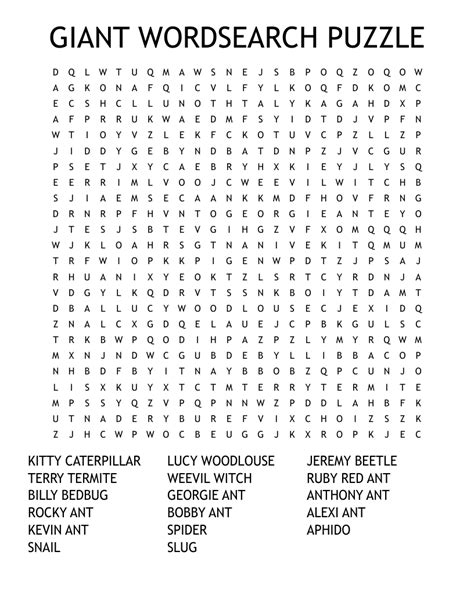 Giant Wordsearch Puzzle Wordmint