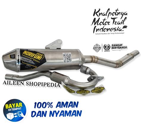 Knalpot Norifumi Rocket Stainless Fullseet Sambungan Paten Crf L