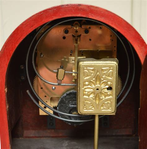 Red Chinoiserie Napoleon Hat Mantel Clock For Sale At Stdibs