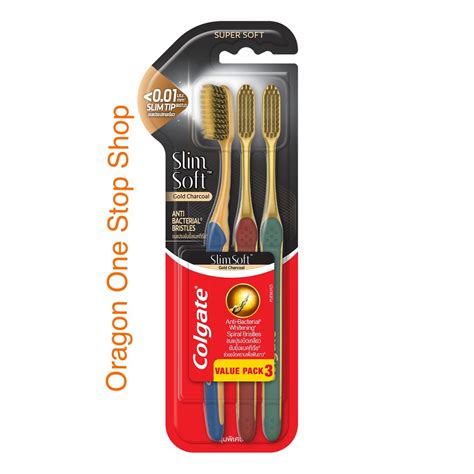 Slimsoft Set Charcoal Gold Colgate Toothbrush Shopee Philippines