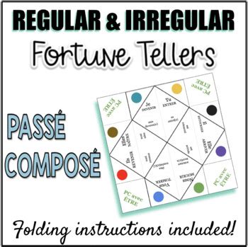 French Passé Composé Verbs Fortune Teller BUNDLE Cootie Catchers