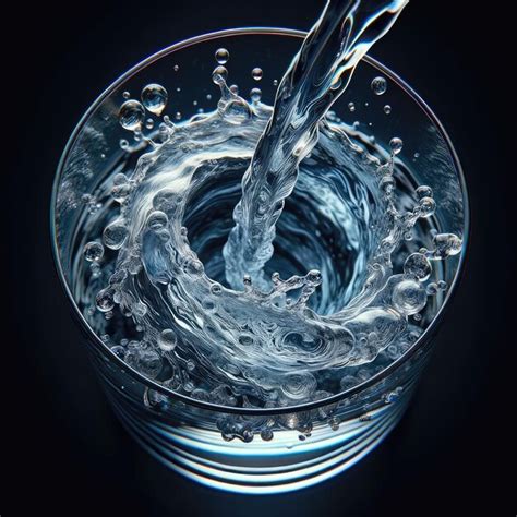 Premium Photo Topview Ultrarealistic Closeup Illustration Of Pouring Water Into A Glass