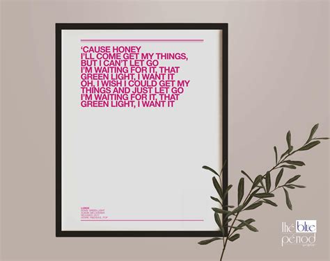 Lorde Poster Green Light Lyrics Etsy