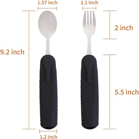 Forzaddik Adaptive Utensils Set Open Handle Design For Arthritis